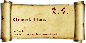 Klement Ilona névjegykártya